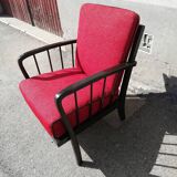 Armchair years 50 red fabric