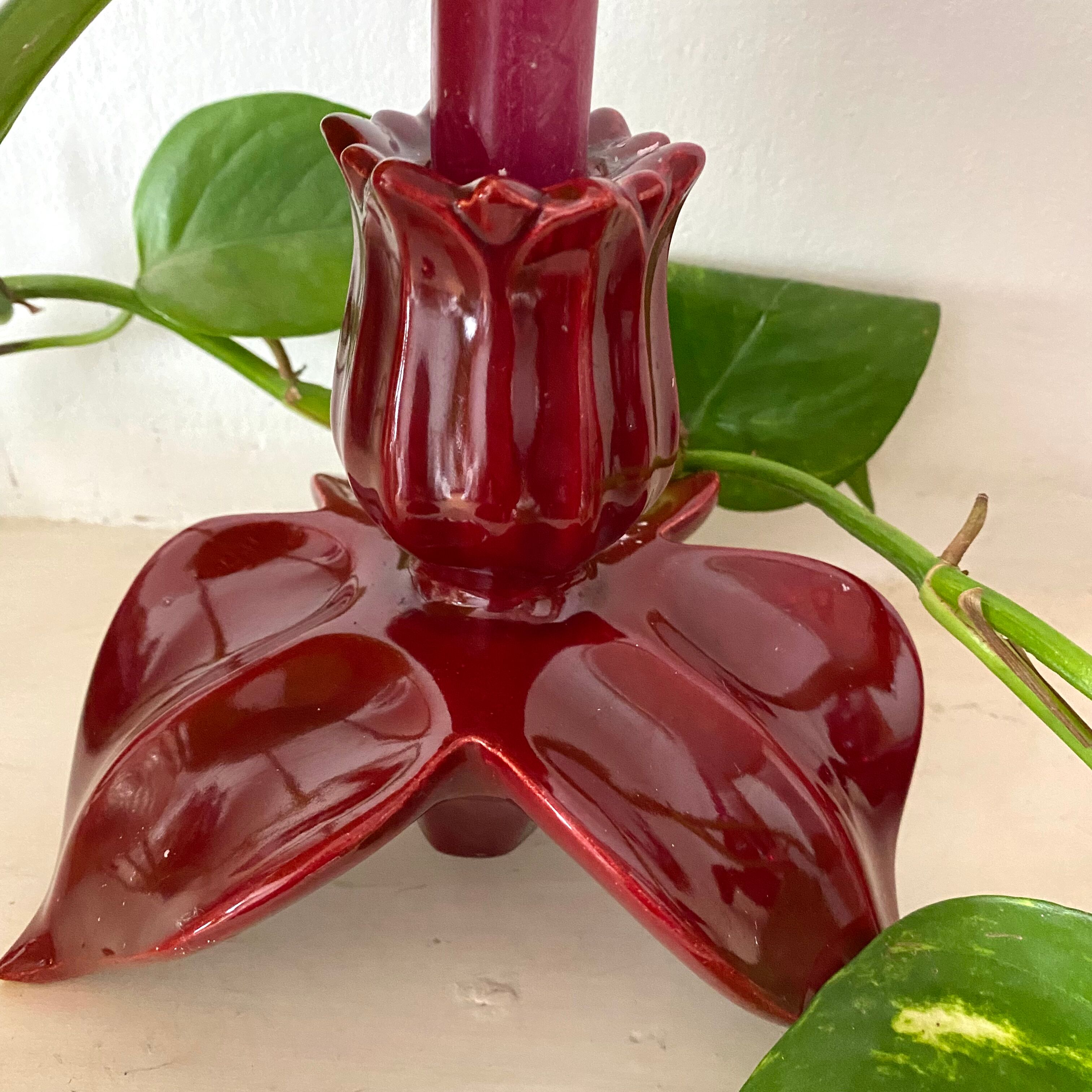 Pair of ceramic cab candlesticks