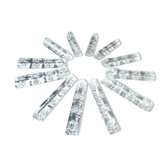 Box of 12 lead crystal knife holders
