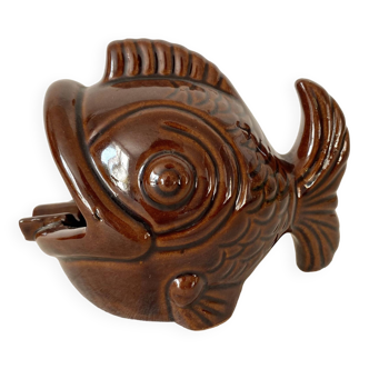 Vintage zoomorphic ceramic fish ashtray