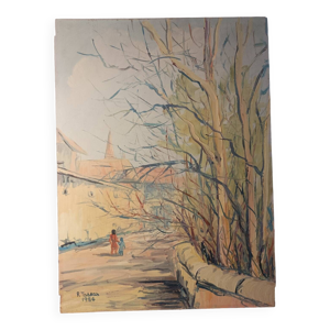 Peinture sur bois signée - richard