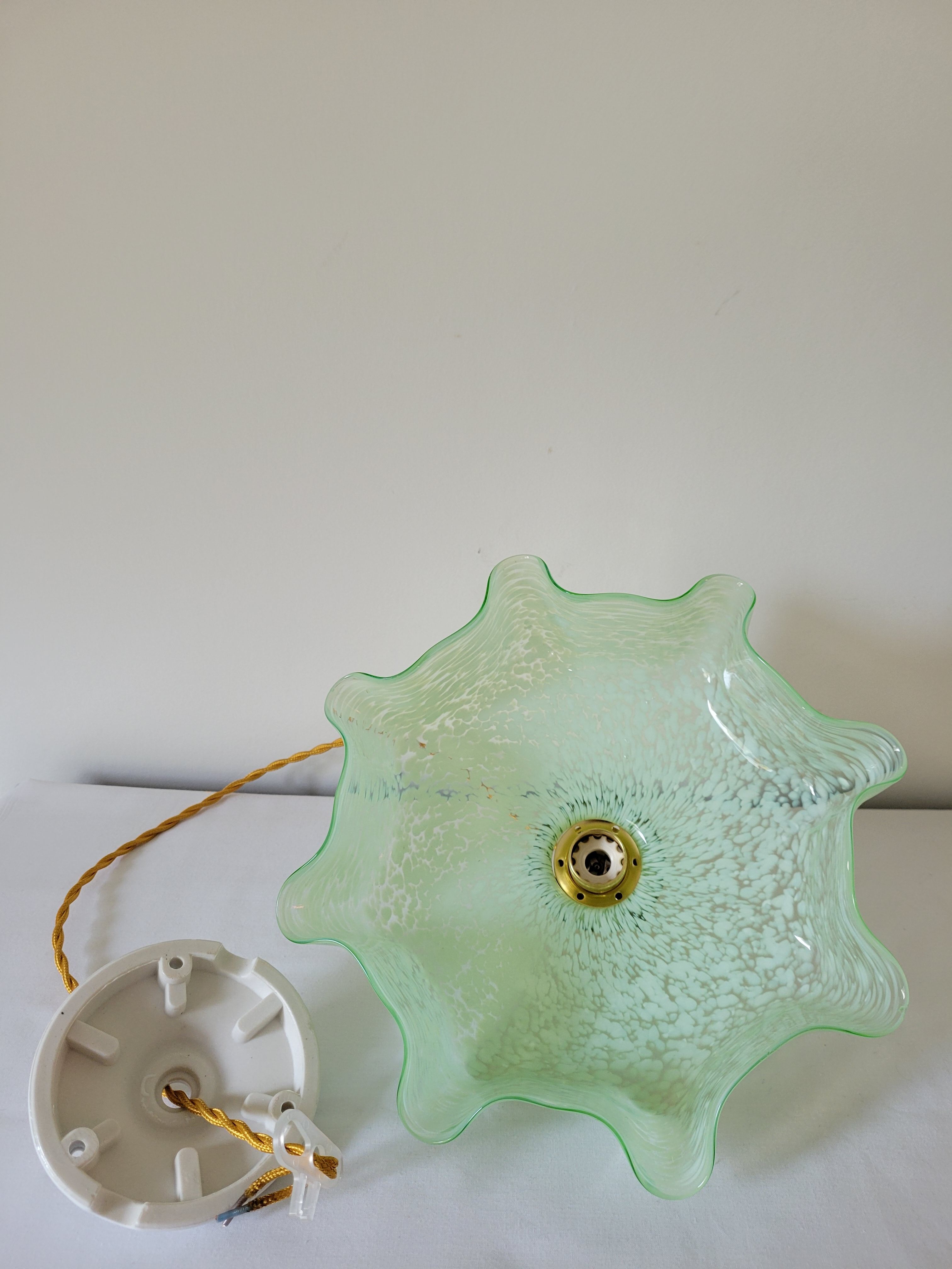 Pastel green Clichy glass pendant lamp