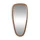 Wonderful 1950s mirror on a teak wood panel with brass frame. Made in Germany