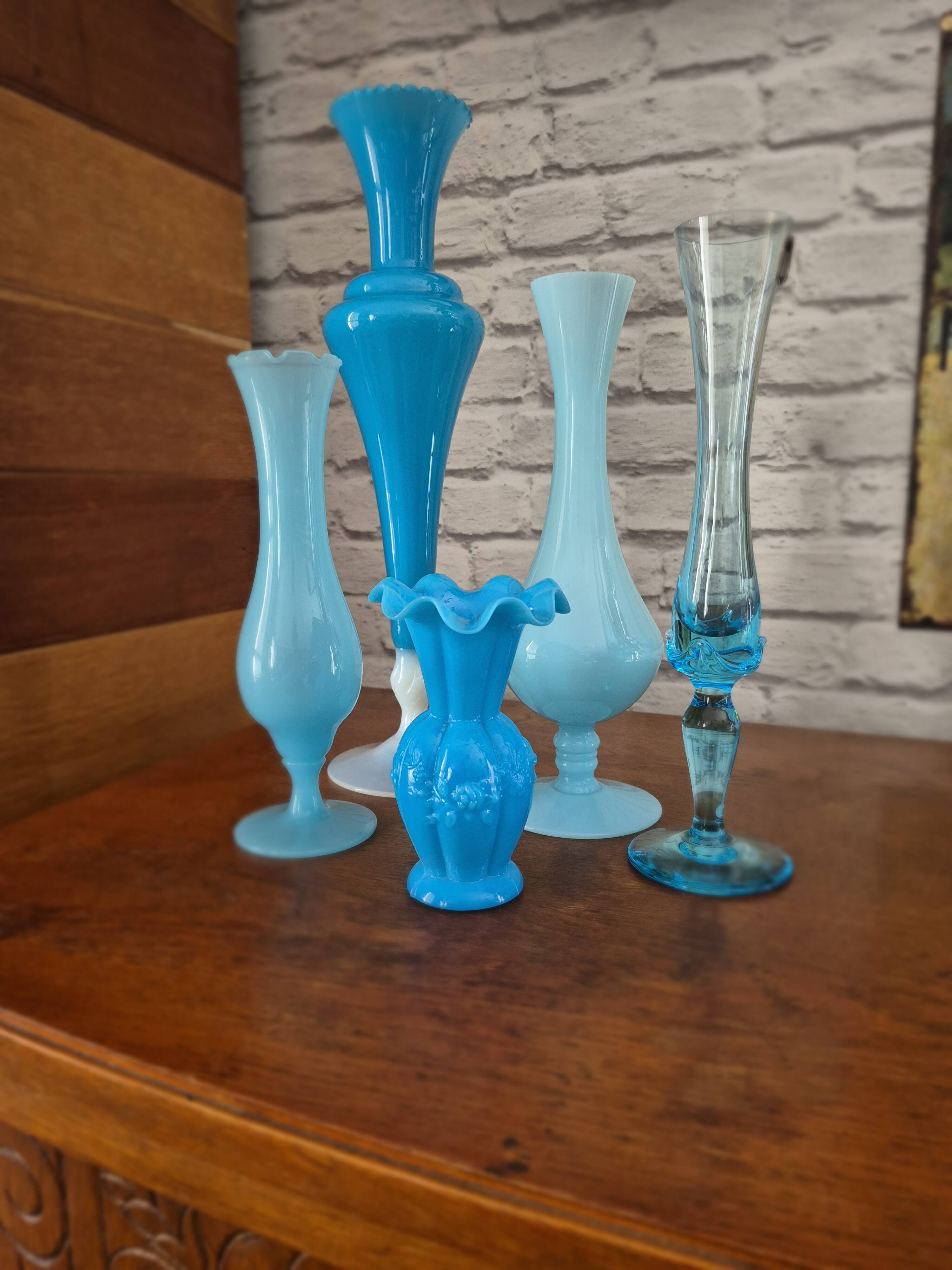 Vintage Portieux fairground opaline vase