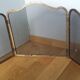 Fire screen, three-panel fireplace screen.