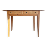 Old farmhouse table in raw wood - 2 drawers