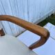 Art deco bridge armchair skai ivory white and solid wood 1930s