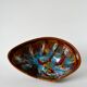 Large brown and colored ceramic bowl, design, 1970