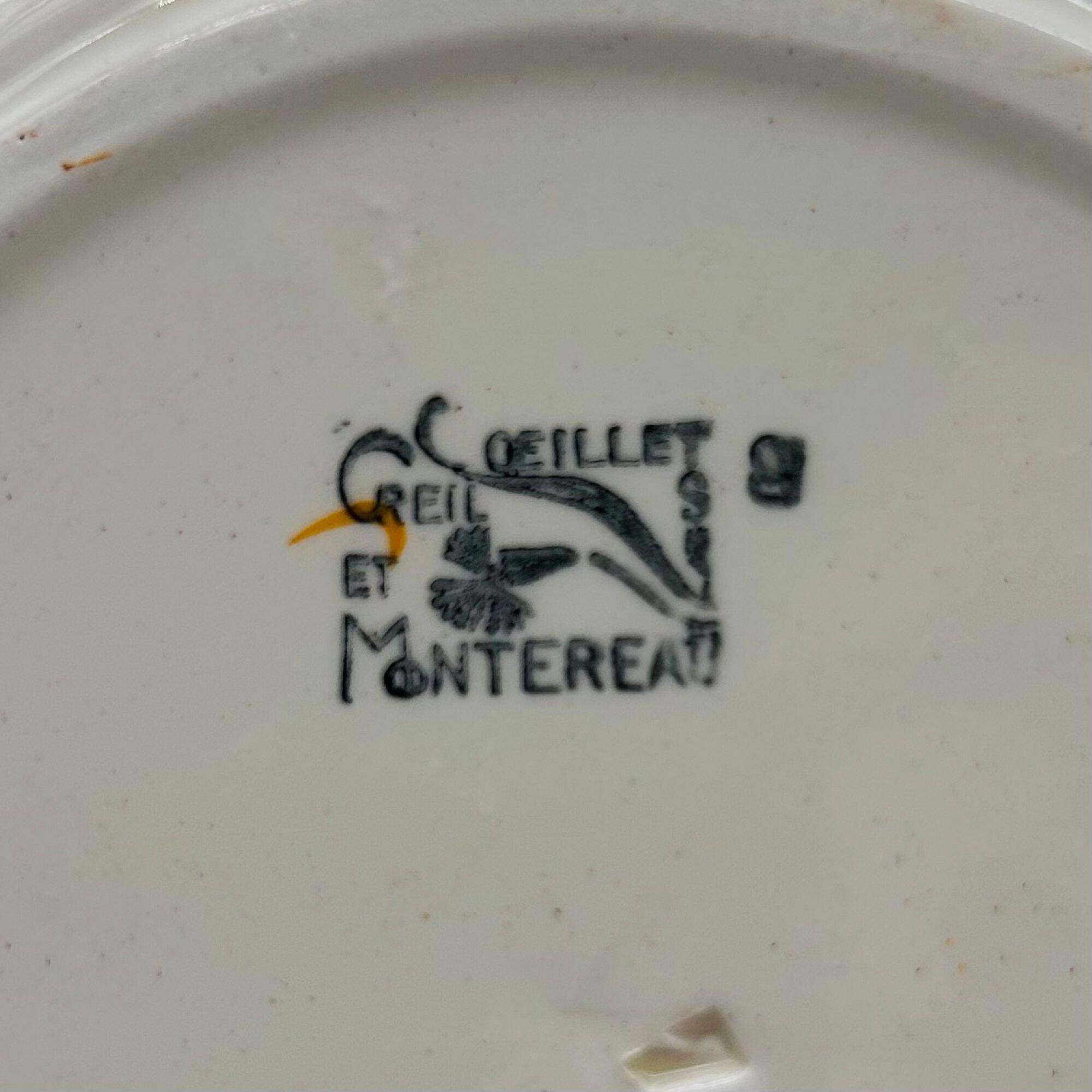 6 Deep Plates, Creil and Montereau – Pansy Model.