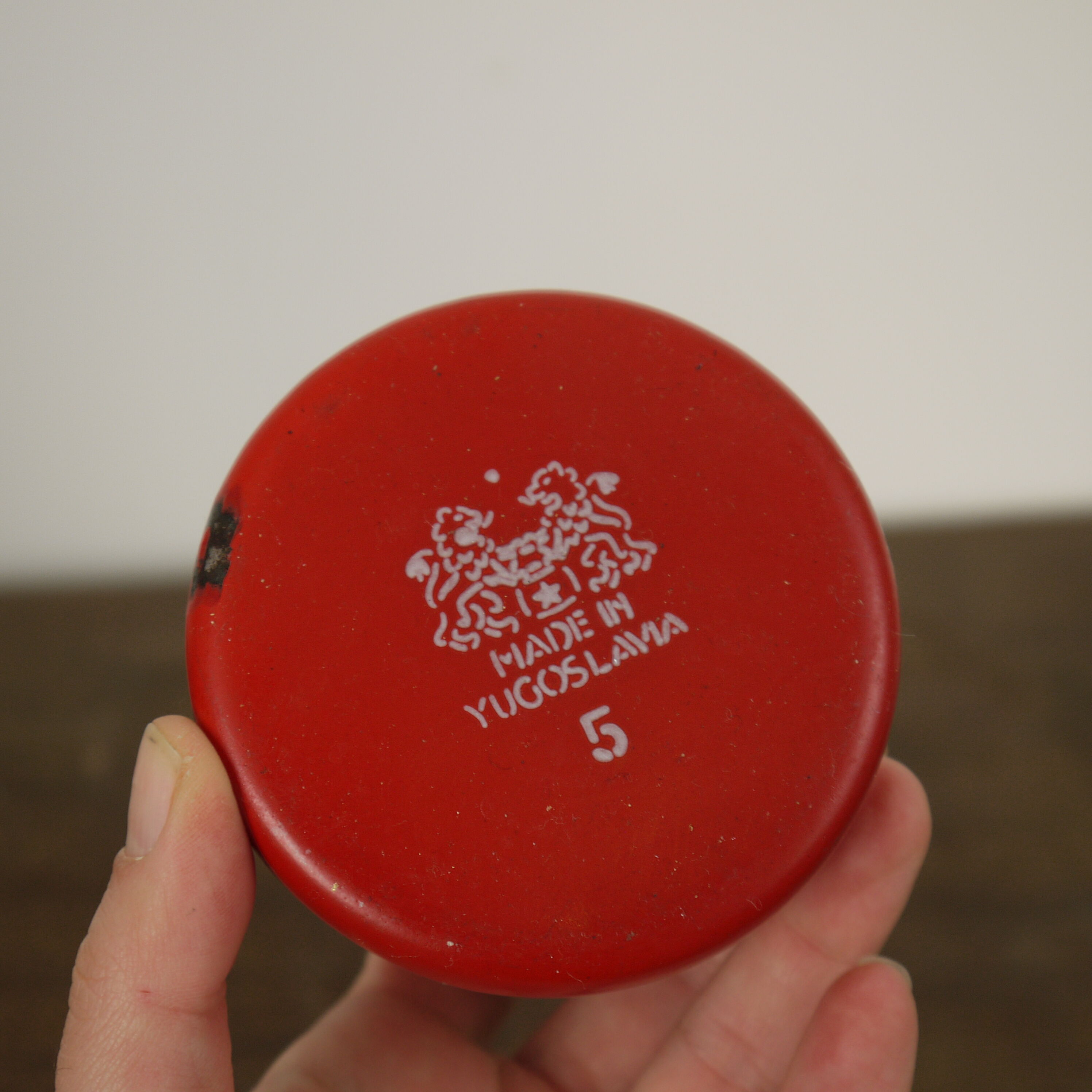 Turkish coffee maker in red enamel