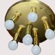Mid-Century brass ceiling light - 6 lights - TZ Leuchten, Germany, 1980