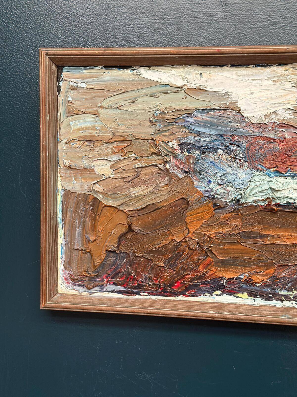 Original Swedish Oil On Canvas – “Abstract Composition” – Vintage & Framed