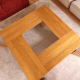 Large wooden Tecno coffee table and 4 stools