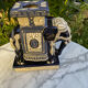 Vintage cobalt blue glazed ceramic elephant stool