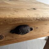 Patinated wooden farmhouse table