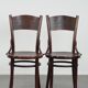 Set of five vintage wooden Cosmos bistro design chairs with stunning detail