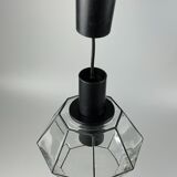 60s 70s hanging lamp ceiling lamp by Limburg Leuchten Germany glass metal