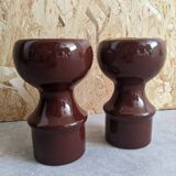 Set of brown USSR candlesticks