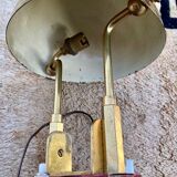 Desk lamp art deco modernist bauhaus gilded metal and bronze or gilded brass