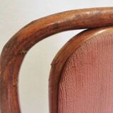 Vintage Thonet Style Bentwood Dining Chair: High Back, Cushioned Seat Pink