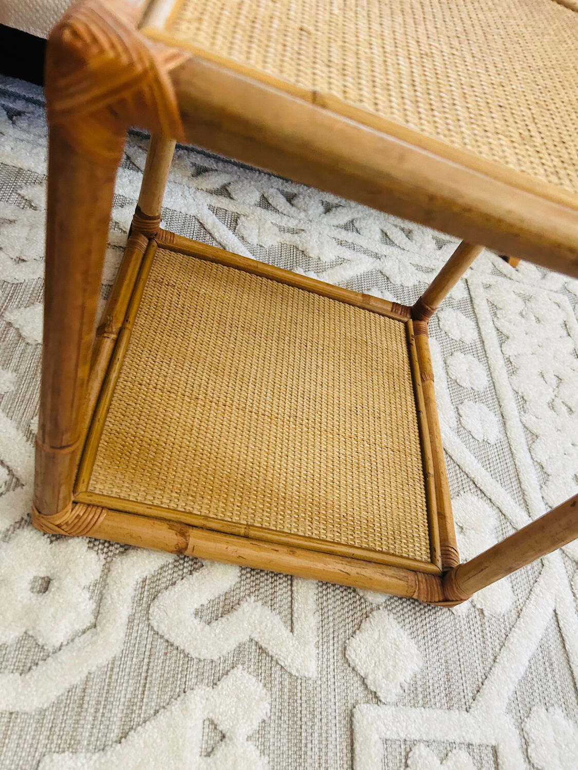 Set of two rattan bedside or side tables