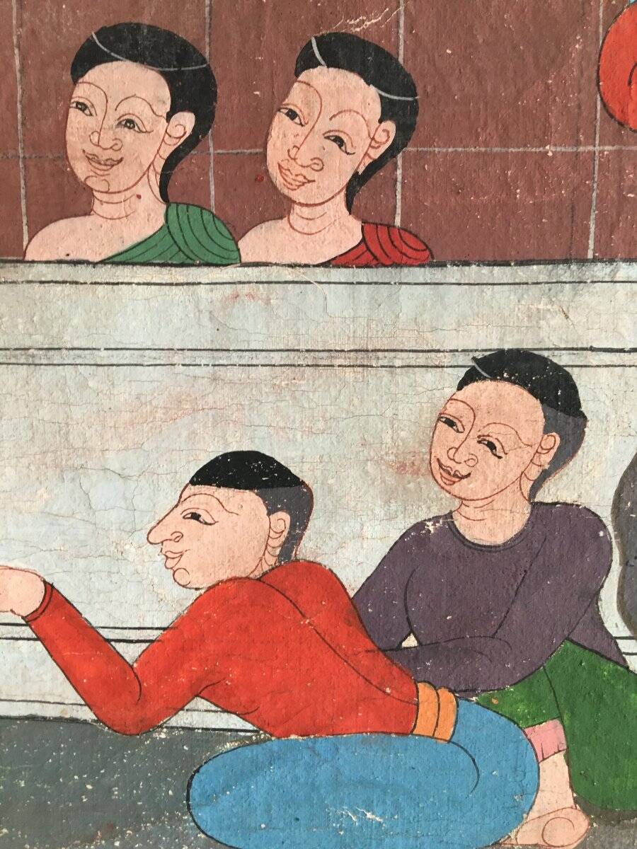 Large Painting on Canvas, Thailand, Rattanakosin School (1851-1910)