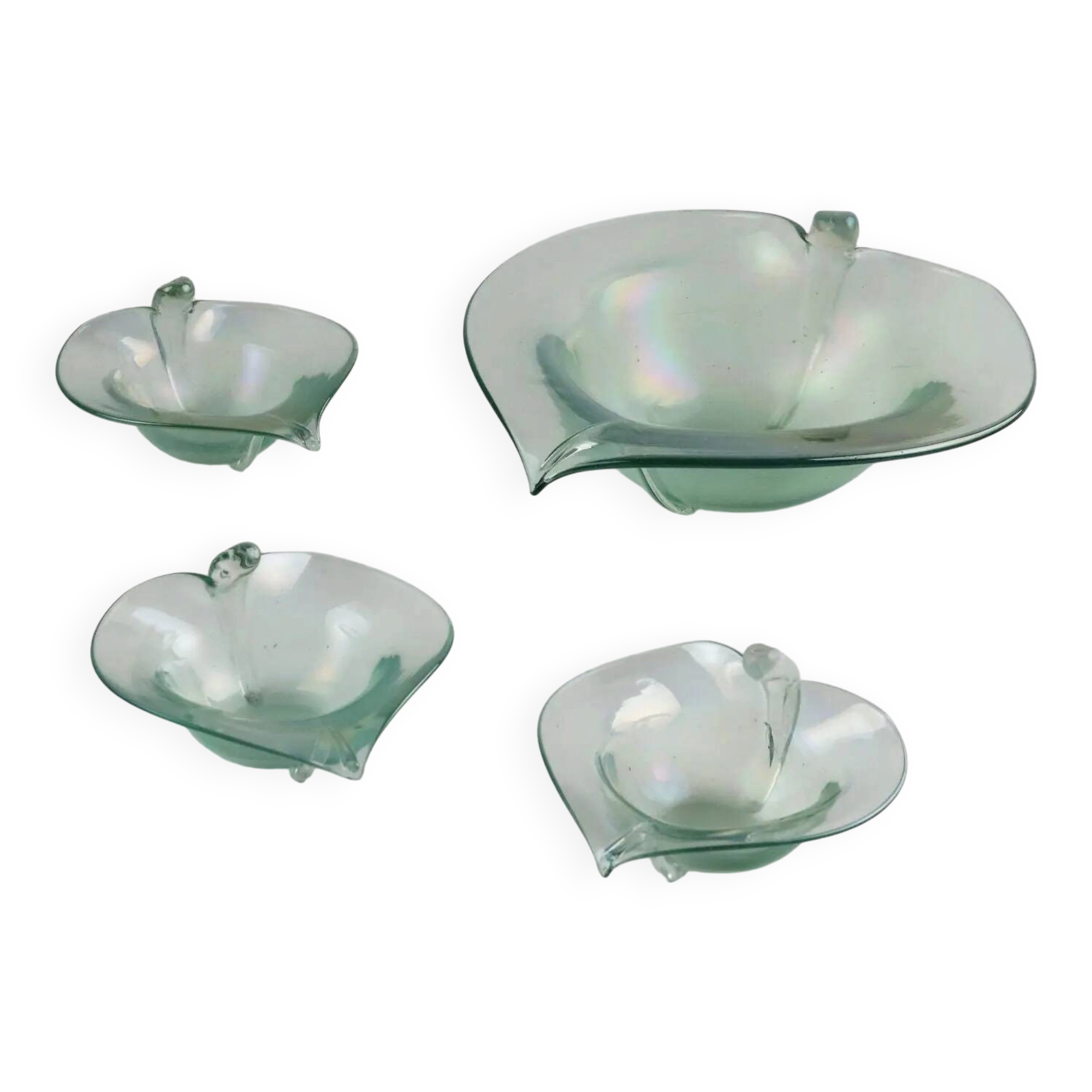 Vintage glass bowls, Murano manufacture, Italy, mid-20th century.