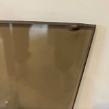 Square coffee table with smoked glass top and chrome base an70