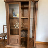 Armoire vitrée bois brut
