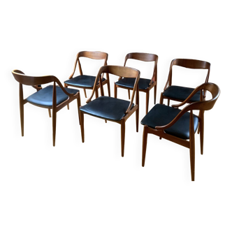 Set of 6 chairs model 16 Johannes Andersen
