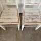 Set of 6 mismatched white chairs