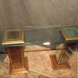 ﻿Vintage glass and mirror console from the 70s