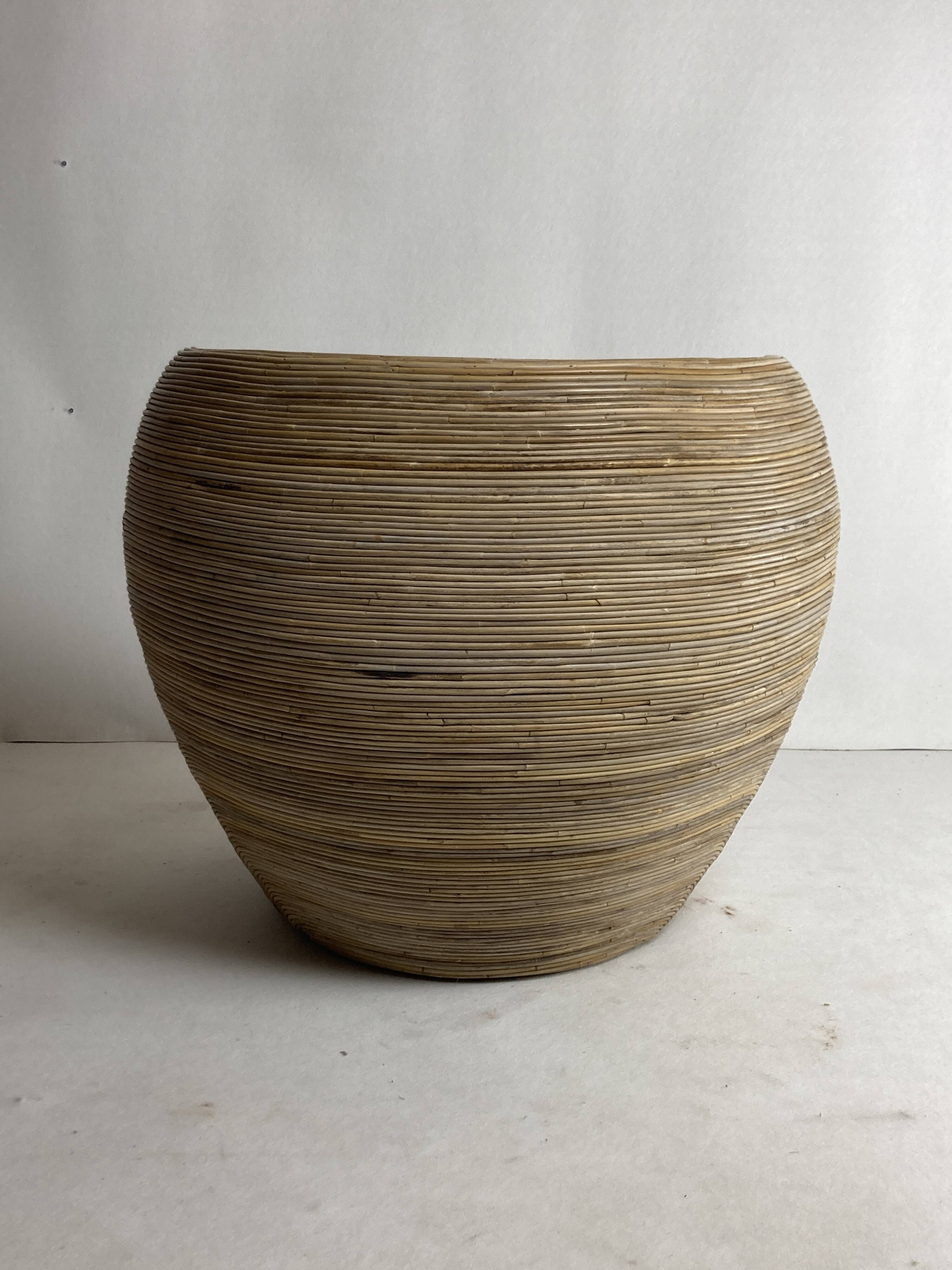 Pencil reed rattan bamboo egg pod chair
