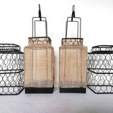 Pair of chinese wire lanterns