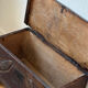Old Spanish chest with a carved inscription — “I am from Jerónimo Vázquez”