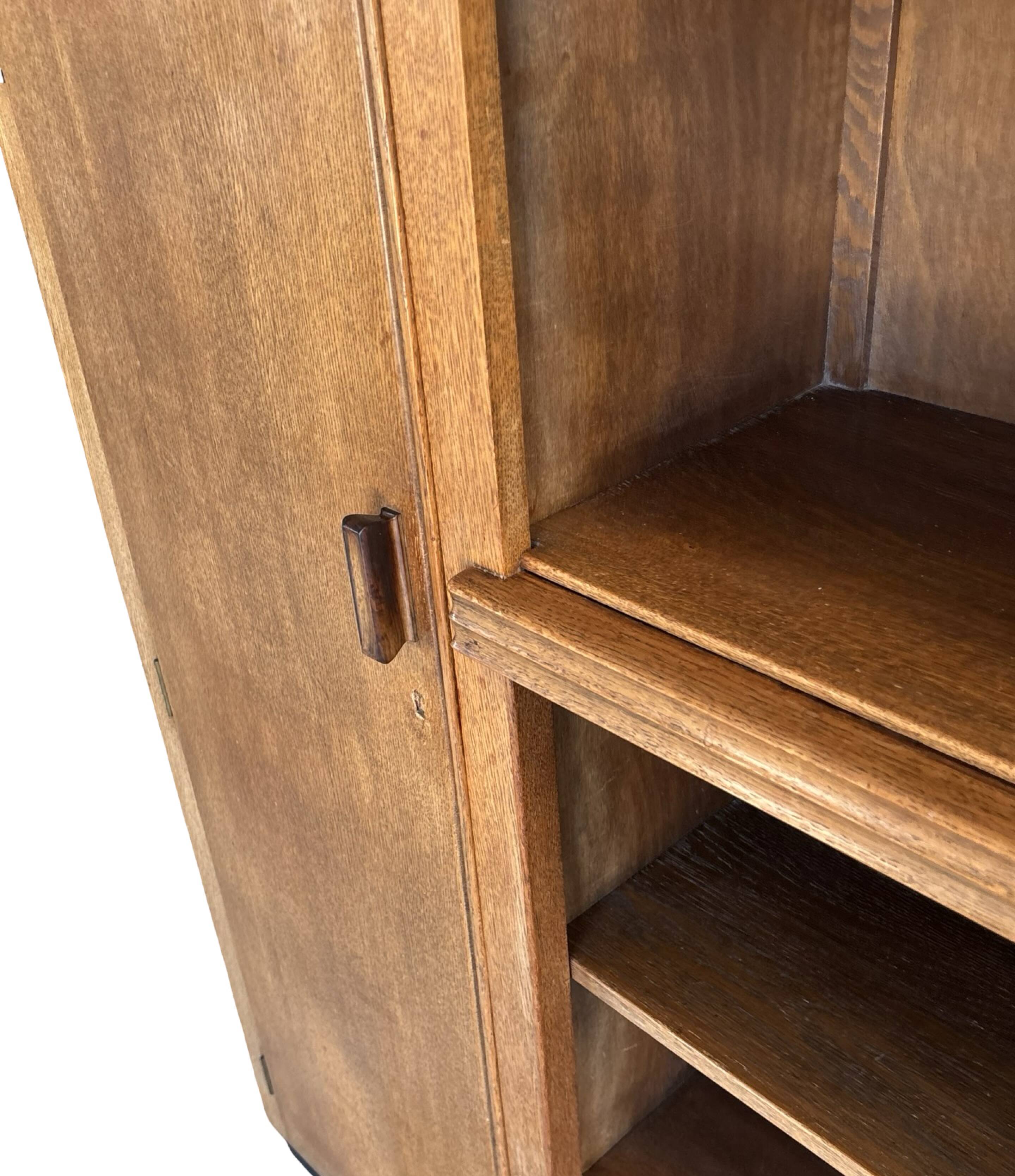 Art Deco XL Wall Cabinet Bookcase 1930s Oak Open Cabinet The Netherlands