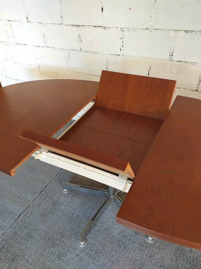 Georges Frydman's 60s vintage teak design oval dining table