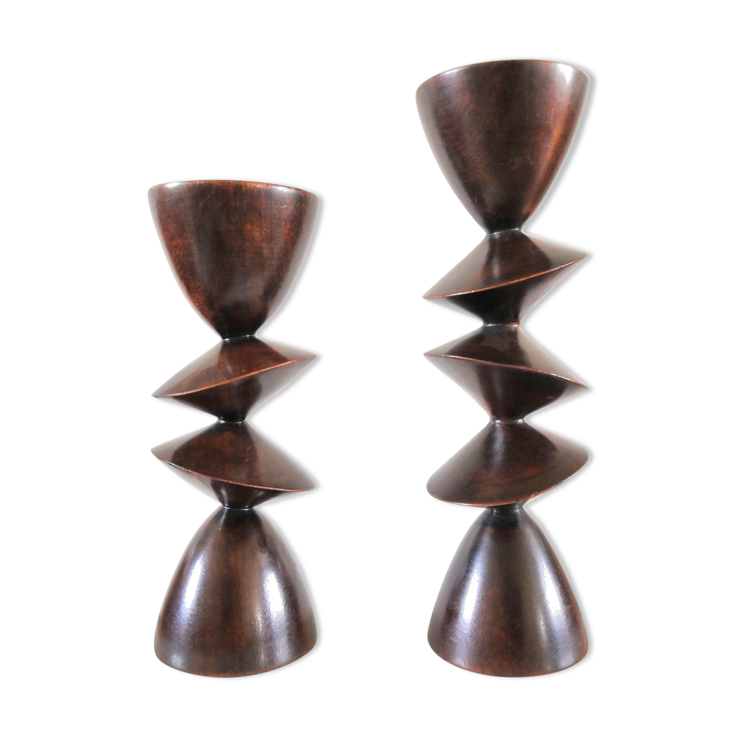 Pair of ebony candle holders design