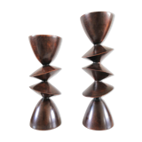 Pair of ebony candle holders design