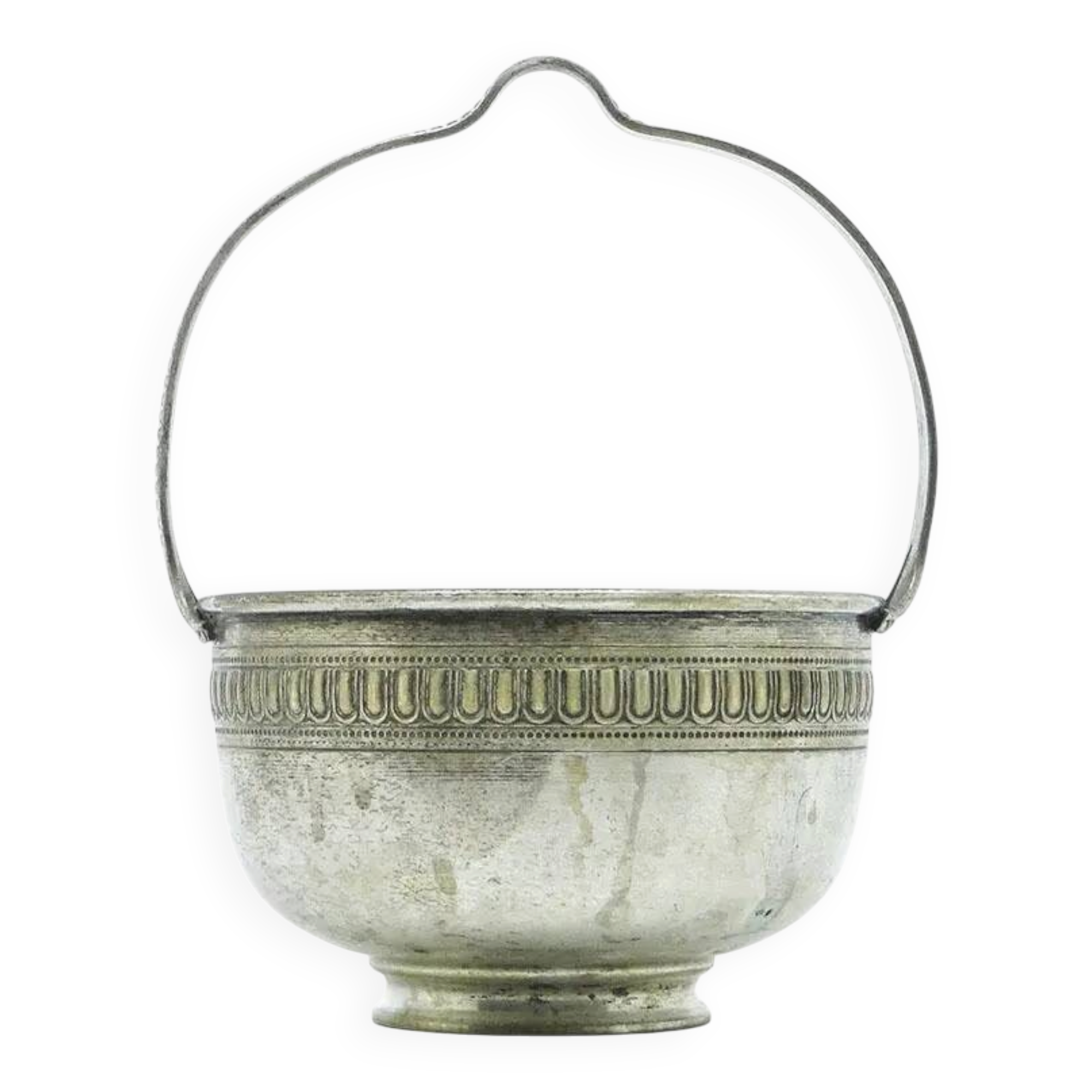 Eclectic sugar bowl, silver-plated brass, Sweden, early 20th century