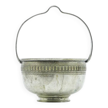 Eclectic sugar bowl, silver-plated brass, Sweden, early 20th century