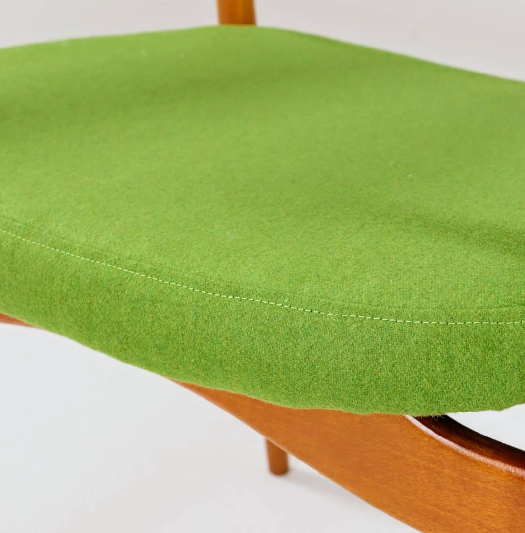 Vintage green wool office chair 1970