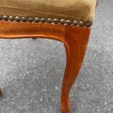 Louis XV style wooden and velvet footrest