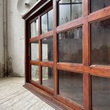 Mahogany sideboard with sliding glass doors