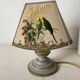Vintage lamp, Tillier parakeets and sparrows lampshade
