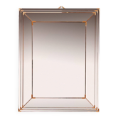 Vintage 20thc italian rosé glass & brass three tier mirror c.1940