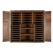 Postal sorting furniture in patinated wood