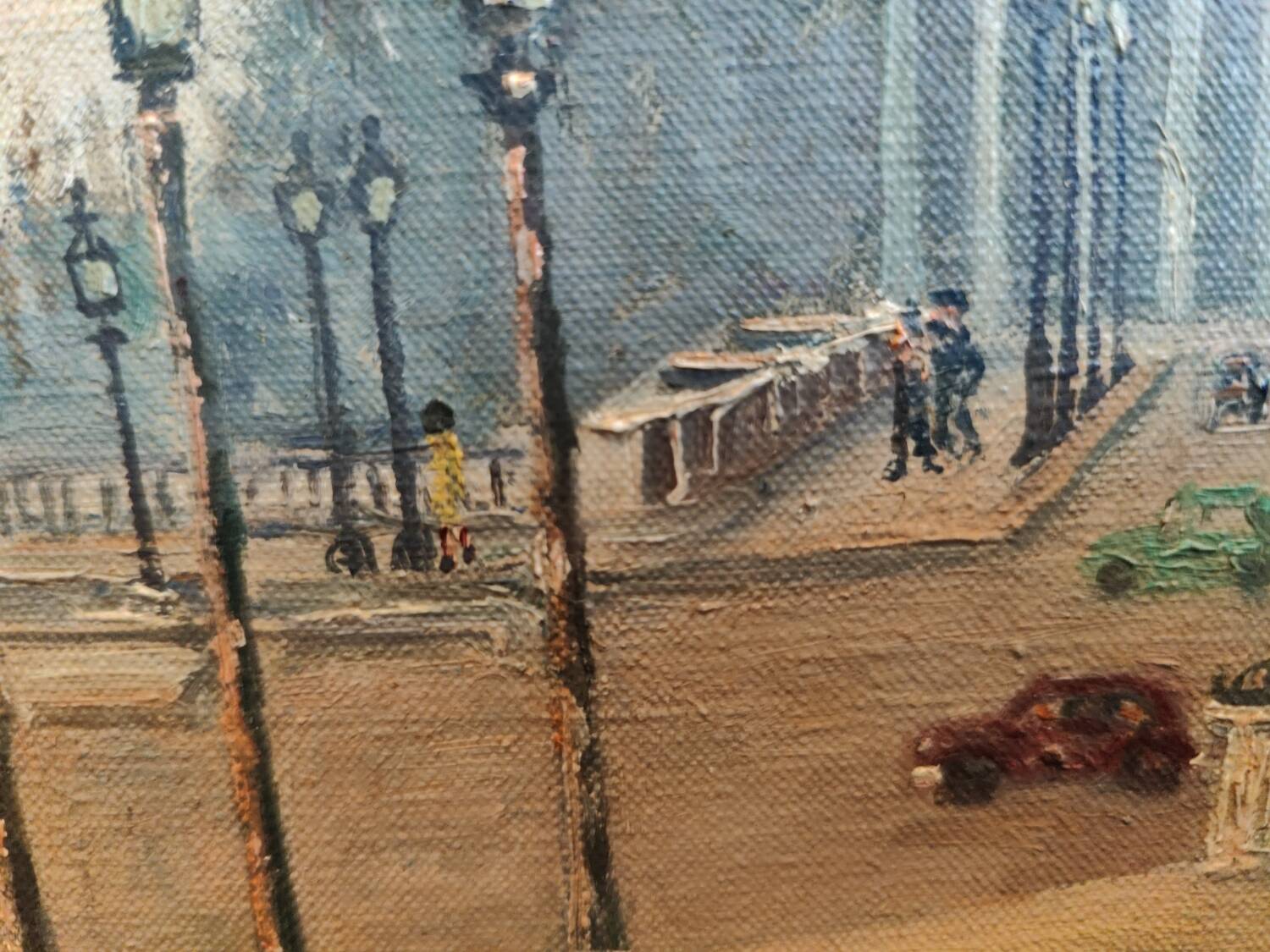 Adrien Raphaël Noulin huile sur toile Naïf/Paris,  la Concorde.