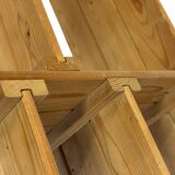 Vintage Wall shelf rack Pine wood 70s minimalist design