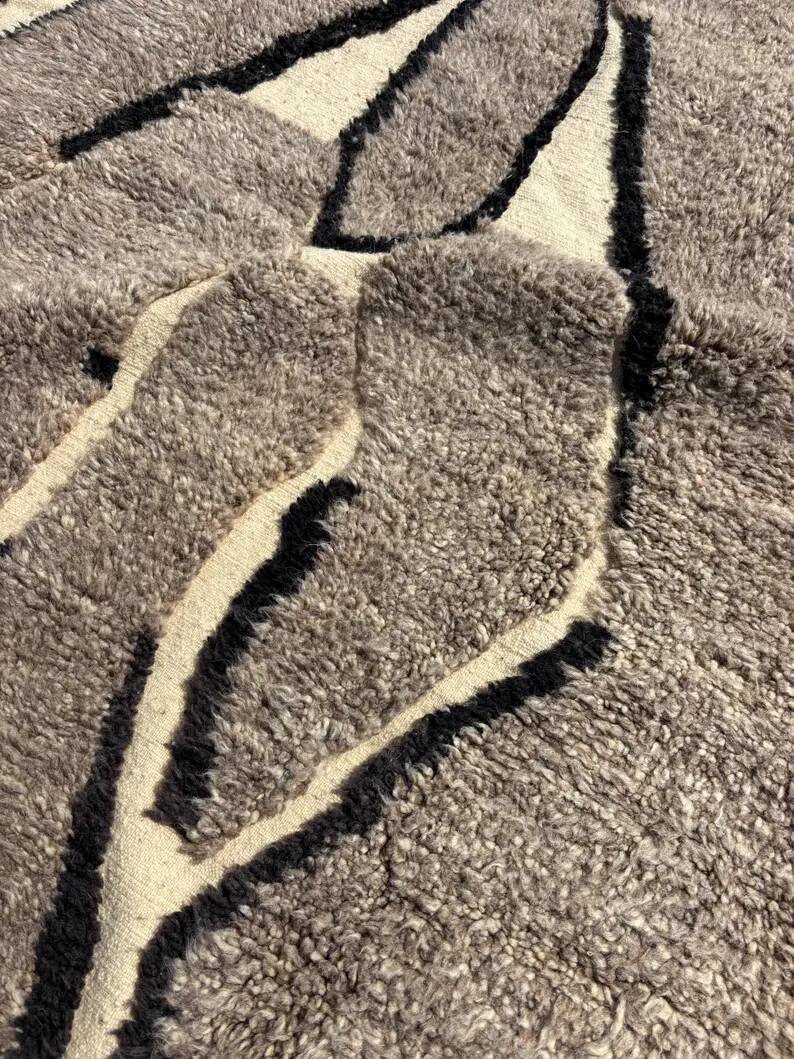 Modern living room rug 215x300 cm - Handmade Berber wool rug - Luxury rug - Modern ethnic design - Eco-friendly wool rug